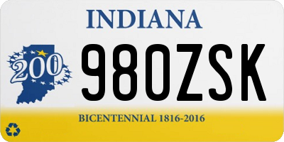 IN license plate 980ZSK