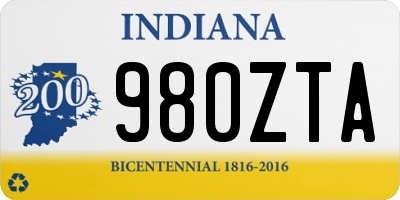 IN license plate 980ZTA