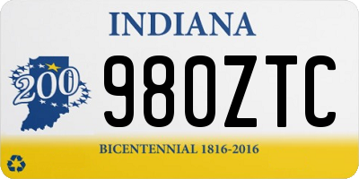 IN license plate 980ZTC