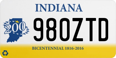 IN license plate 980ZTD