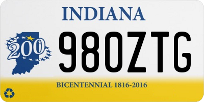 IN license plate 980ZTG
