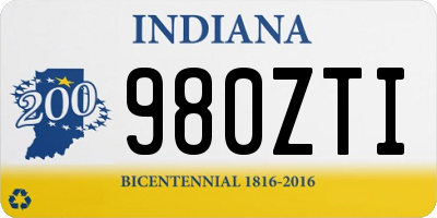 IN license plate 980ZTI