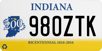IN license plate 980ZTK
