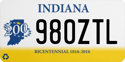 IN license plate 980ZTL
