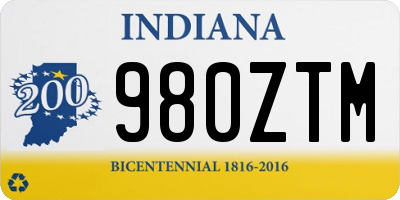 IN license plate 980ZTM