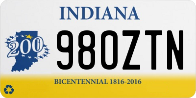 IN license plate 980ZTN