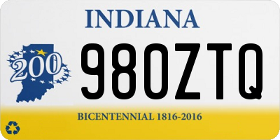 IN license plate 980ZTQ