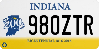 IN license plate 980ZTR