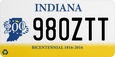 IN license plate 980ZTT