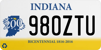 IN license plate 980ZTU