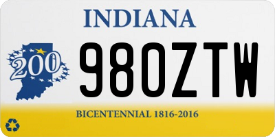 IN license plate 980ZTW