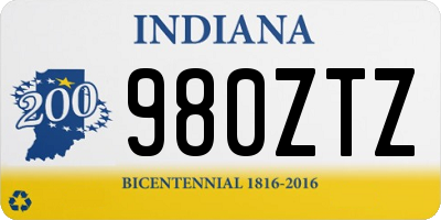 IN license plate 980ZTZ