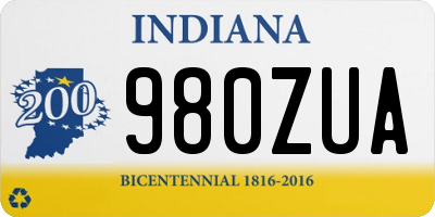 IN license plate 980ZUA