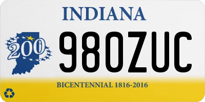 IN license plate 980ZUC