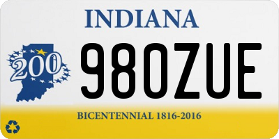 IN license plate 980ZUE