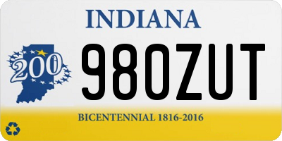IN license plate 980ZUT