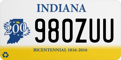 IN license plate 980ZUU