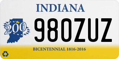 IN license plate 980ZUZ