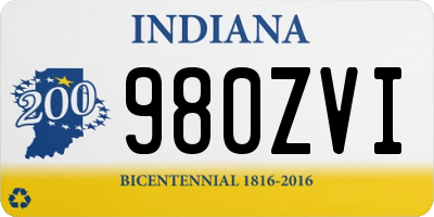 IN license plate 980ZVI
