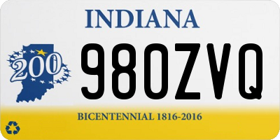 IN license plate 980ZVQ
