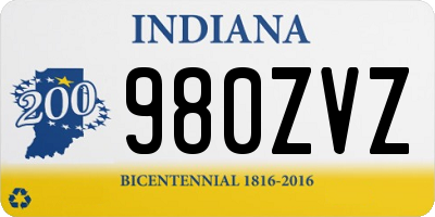 IN license plate 980ZVZ