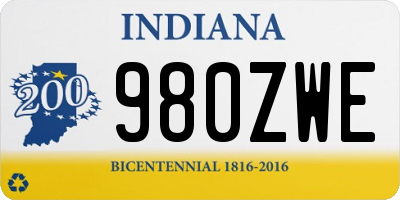 IN license plate 980ZWE