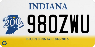 IN license plate 980ZWU