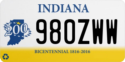 IN license plate 980ZWW