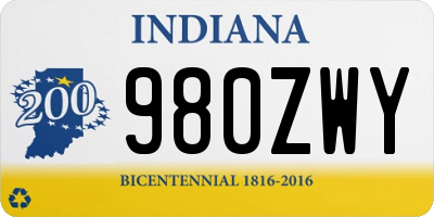IN license plate 980ZWY