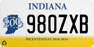 IN license plate 980ZXB