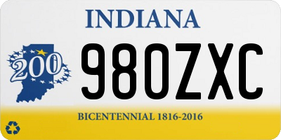IN license plate 980ZXC