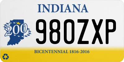 IN license plate 980ZXP