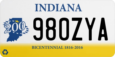 IN license plate 980ZYA