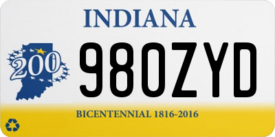 IN license plate 980ZYD