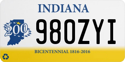 IN license plate 980ZYI
