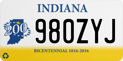 IN license plate 980ZYJ
