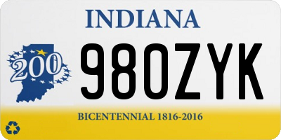 IN license plate 980ZYK