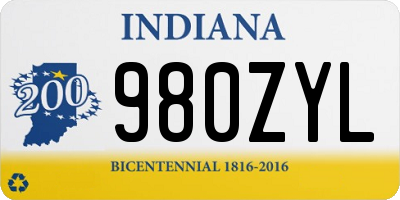 IN license plate 980ZYL
