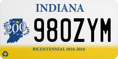 IN license plate 980ZYM