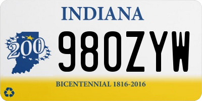 IN license plate 980ZYW