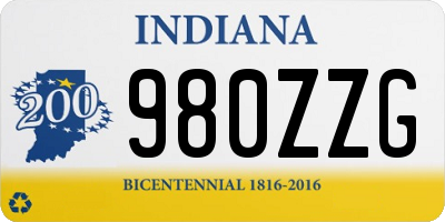 IN license plate 980ZZG