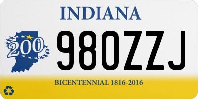 IN license plate 980ZZJ