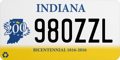 IN license plate 980ZZL