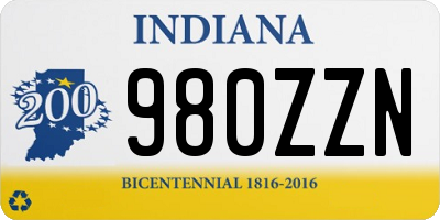 IN license plate 980ZZN