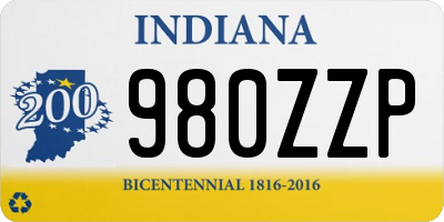 IN license plate 980ZZP