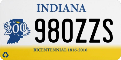 IN license plate 980ZZS