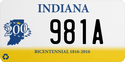 IN license plate 981A