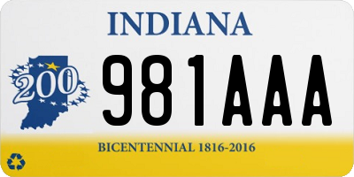 IN license plate 981AAA