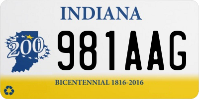 IN license plate 981AAG