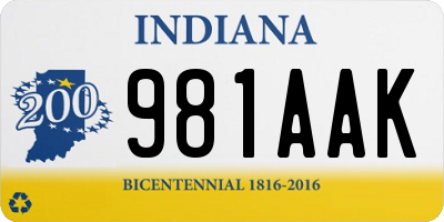 IN license plate 981AAK